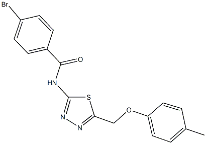 4-bromo-N-{5-[(4-methylphenoxy)methyl]-1,3,4-thiadiazol-2-yl}benzamide Struktur