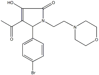 4-acetyl-5-(4-bromophenyl)-3-hydroxy-1-[2-(4-morpholinyl)ethyl]-1,5-dihydro-2H-pyrrol-2-one Struktur