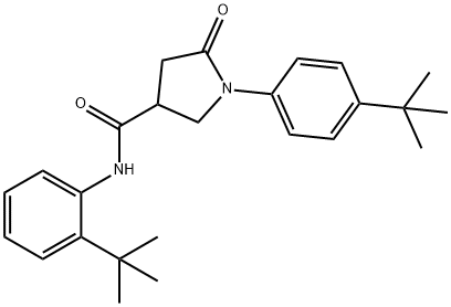 N-(2-tert-butylphenyl)-1-(4-tert-butylphenyl)-5-oxo-3-pyrrolidinecarboxamide Struktur