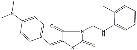 5-[4-(dimethylamino)benzylidene]-3-(2-toluidinomethyl)-1,3-thiazolidine-2,4-dione Struktur