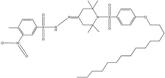 3-nitro-4-methyl-N'-(2,2,6,6-tetramethyl-1-{[4-(pentadecyloxy)phenyl]sulfonyl}-4-piperidinylidene)benzenesulfonohydrazide Struktur