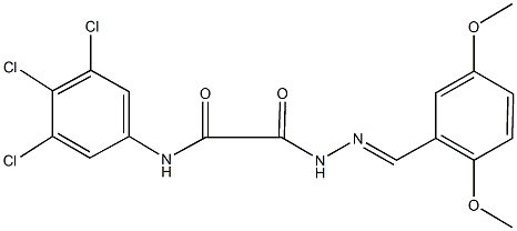 2-[2-(2,5-dimethoxybenzylidene)hydrazino]-2-oxo-N-(3,4,5-trichlorophenyl)acetamide Struktur