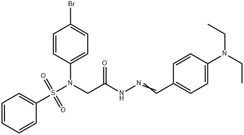 N-(4-bromophenyl)-N-(2-{2-[4-(diethylamino)benzylidene]hydrazino}-2-oxoethyl)benzenesulfonamide Struktur