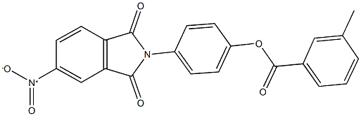 4-{5-nitro-1,3-dioxo-1,3-dihydro-2H-isoindol-2-yl}phenyl 3-methylbenzoate Struktur