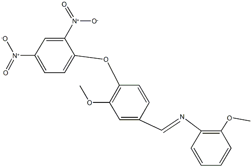 N-[4-(2,4-dinitrophenoxy)-3-methoxybenzylidene]-2-methoxyaniline Struktur