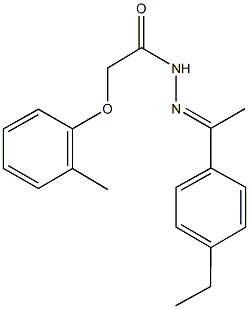 N'-[1-(4-ethylphenyl)ethylidene]-2-(2-methylphenoxy)acetohydrazide Struktur