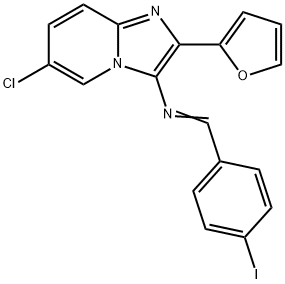 6-chloro-2-(2-furyl)-N-(4-iodobenzylidene)imidazo[1,2-a]pyridin-3-amine Struktur