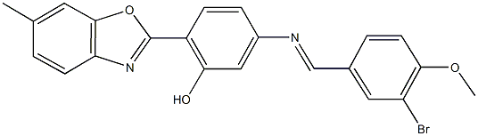 5-[(3-bromo-4-methoxybenzylidene)amino]-2-(6-methyl-1,3-benzoxazol-2-yl)phenol Struktur