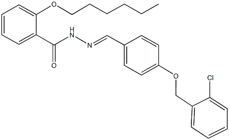 N'-{4-[(2-chlorobenzyl)oxy]benzylidene}-2-(hexyloxy)benzohydrazide Struktur