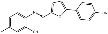 2-({[5-(4-bromophenyl)-2-furyl]methylene}amino)-5-methylphenol Struktur