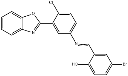 2-({[3-(1,3-benzoxazol-2-yl)-4-chlorophenyl]imino}methyl)-4-bromophenol Struktur