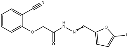 2-(2-cyanophenoxy)-N'-[(5-iodo-2-furyl)methylene]acetohydrazide Struktur