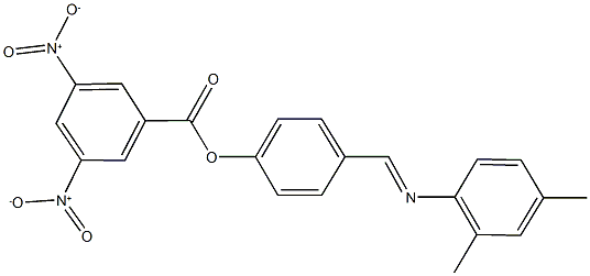 4-{[(2,4-dimethylphenyl)imino]methyl}phenyl 3,5-bisnitrobenzoate Struktur