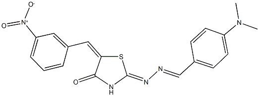 4-(dimethylamino)benzaldehyde (5-{3-nitrobenzylidene}-4-oxo-1,3-thiazolidin-2-ylidene)hydrazone Struktur