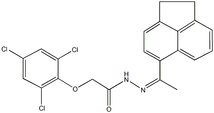 N'-[1-(1,2-dihydro-5-acenaphthylenyl)ethylidene]-2-(2,4,6-trichlorophenoxy)acetohydrazide Struktur