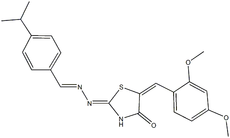 4-isopropylbenzaldehyde [5-(2,4-dimethoxybenzylidene)-4-oxo-1,3-thiazolidin-2-ylidene]hydrazone Struktur