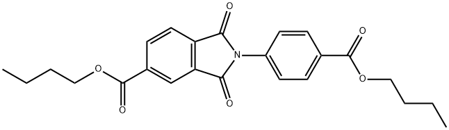 butyl 2-[4-(butoxycarbonyl)phenyl]-1,3-dioxo-5-isoindolinecarboxylate Struktur