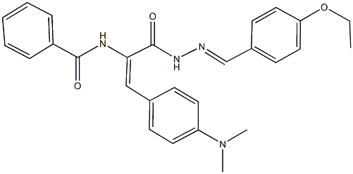 N-(2-[4-(dimethylamino)phenyl]-1-{[2-(4-ethoxybenzylidene)hydrazino]carbonyl}vinyl)benzamide Struktur