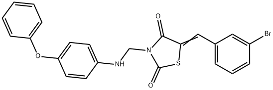 5-(3-bromobenzylidene)-3-[(4-phenoxyanilino)methyl]-1,3-thiazolidine-2,4-dione Struktur