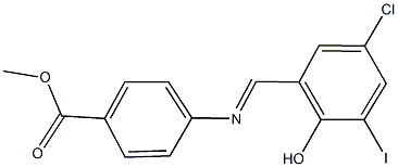 methyl 4-[(5-chloro-2-hydroxy-3-iodobenzylidene)amino]benzoate Struktur