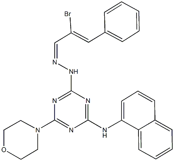 2-bromo-3-phenylacrylaldehyde [4-(4-morpholinyl)-6-(1-naphthylamino)-1,3,5-triazin-2-yl]hydrazone Struktur