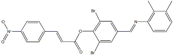 2,6-dibromo-4-{[(2,3-dimethylphenyl)imino]methyl}phenyl 3-{4-nitrophenyl}acrylate Struktur