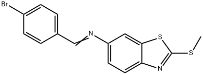 N-(4-bromobenzylidene)-N-[2-(methylsulfanyl)-1,3-benzothiazol-6-yl]amine Struktur