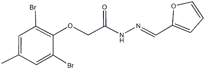 2-(2,6-dibromo-4-methylphenoxy)-N'-(2-furylmethylene)acetohydrazide Struktur