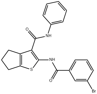 2-[(3-bromobenzoyl)amino]-N-phenyl-5,6-dihydro-4H-cyclopenta[b]thiophene-3-carboxamide Struktur