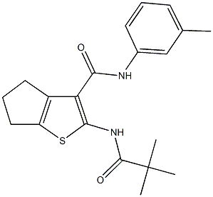 2-[(2,2-dimethylpropanoyl)amino]-N-(3-methylphenyl)-5,6-dihydro-4H-cyclopenta[b]thiophene-3-carboxamide Struktur