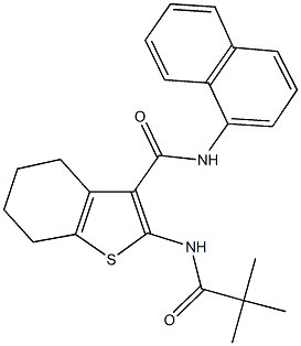 2-[(2,2-dimethylpropanoyl)amino]-N-(1-naphthyl)-4,5,6,7-tetrahydro-1-benzothiophene-3-carboxamide Struktur