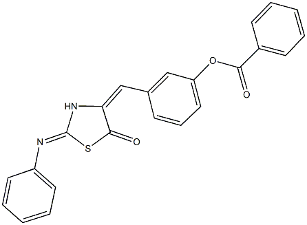 3-{[5-oxo-2-(phenylimino)-1,3-thiazolidin-4-ylidene]methyl}phenyl benzoate Struktur