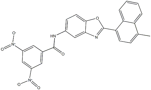 3,5-bisnitro-N-[2-(4-methyl-1-naphthyl)-1,3-benzoxazol-5-yl]benzamide Struktur