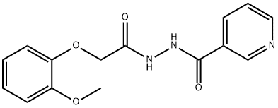 2-(2-methoxyphenoxy)-N'-(3-pyridinylcarbonyl)acetohydrazide Struktur