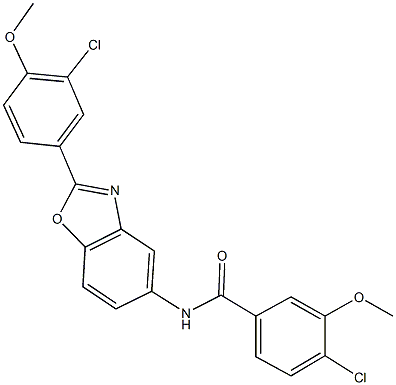 4-chloro-N-[2-(3-chloro-4-methoxyphenyl)-1,3-benzoxazol-5-yl]-3-methoxybenzamide Struktur