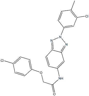 N-[2-(3-chloro-4-methylphenyl)-2H-1,2,3-benzotriazol-5-yl]-2-(4-chlorophenoxy)acetamide Struktur