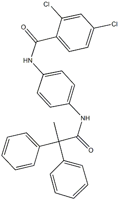 2,4-dichloro-N-{4-[(2,2-diphenylpropanoyl)amino]phenyl}benzamide Struktur