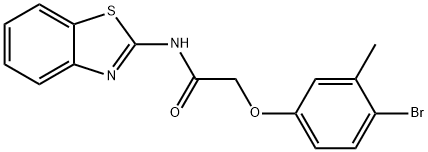 N-(1,3-benzothiazol-2-yl)-2-(4-bromo-3-methylphenoxy)acetamide Struktur