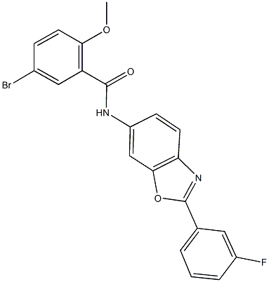 5-bromo-N-[2-(3-fluorophenyl)-1,3-benzoxazol-6-yl]-2-methoxybenzamide Struktur