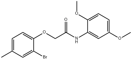 2-(2-bromo-4-methylphenoxy)-N-(2,5-dimethoxyphenyl)acetamide Struktur