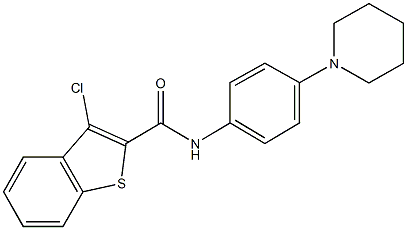 3-chloro-N-[4-(1-piperidinyl)phenyl]-1-benzothiophene-2-carboxamide Struktur