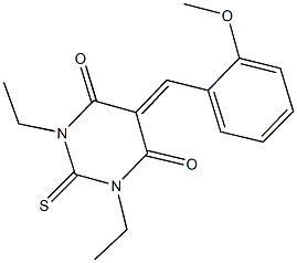 1,3-diethyl-5-(2-methoxybenzylidene)-2-thioxodihydro-4,6(1H,5H)-pyrimidinedione Struktur