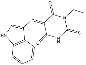 1-ethyl-5-(1H-indol-3-ylmethylene)-2-thioxodihydro-4,6(1H,5H)-pyrimidinedione Struktur