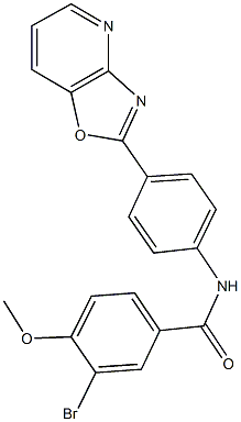 3-bromo-4-methoxy-N-(4-[1,3]oxazolo[4,5-b]pyridin-2-ylphenyl)benzamide Struktur