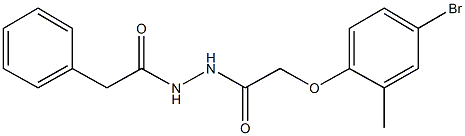 2-(4-bromo-2-methylphenoxy)-N'-(phenylacetyl)acetohydrazide Struktur