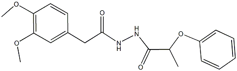 2-(3,4-dimethoxyphenyl)-N'-(2-phenoxypropanoyl)acetohydrazide Struktur