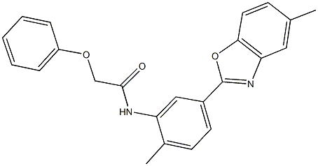 N-[2-methyl-5-(5-methyl-1,3-benzoxazol-2-yl)phenyl]-2-phenoxyacetamide Struktur