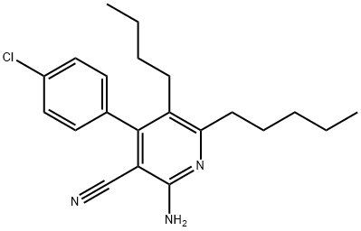 2-amino-5-butyl-4-(4-chlorophenyl)-6-pentylnicotinonitrile Struktur