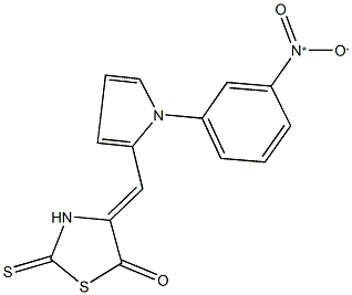 4-[(1-{3-nitrophenyl}-1H-pyrrol-2-yl)methylene]-2-thioxo-1,3-thiazolidin-5-one Struktur