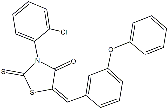 3-(2-chlorophenyl)-5-(3-phenoxybenzylidene)-2-thioxo-1,3-thiazolidin-4-one Struktur